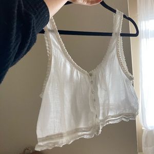 Ivory crop button-up tank (Urban Outfitters)